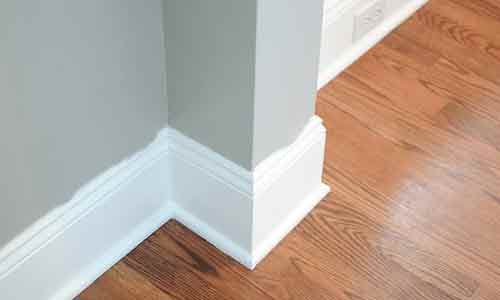 Close-up of crisp trim painting