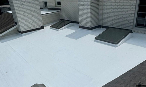 Roof after coating