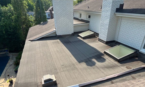 Roof before coating