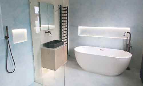 Venetian plaster accent wall