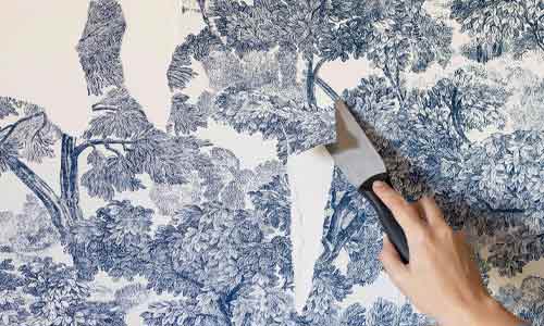 Old wallpaper being removed